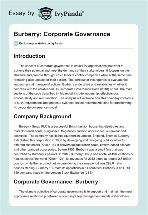 burberry business article|burberry corporate governance.